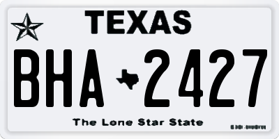 TX license plate BHA2427