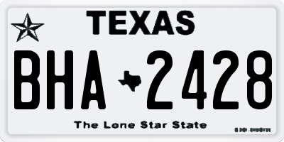 TX license plate BHA2428
