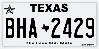 TX license plate BHA2429