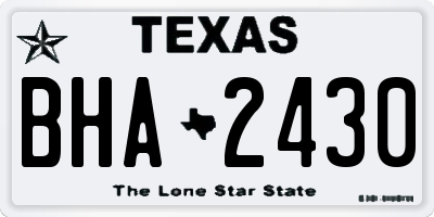 TX license plate BHA2430