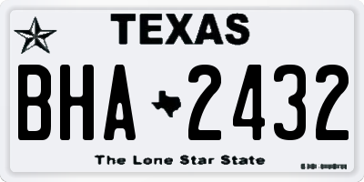 TX license plate BHA2432