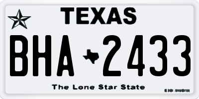 TX license plate BHA2433