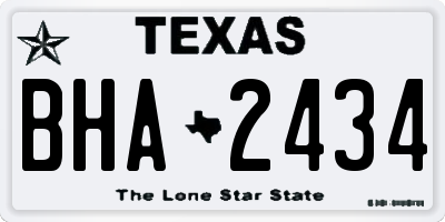 TX license plate BHA2434