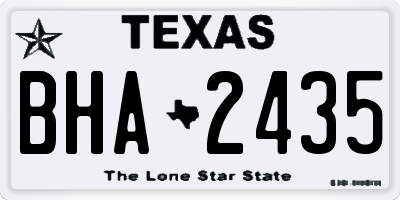 TX license plate BHA2435