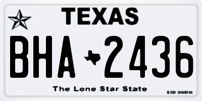 TX license plate BHA2436