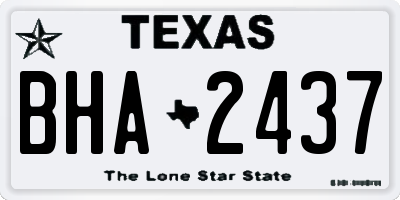TX license plate BHA2437