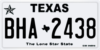 TX license plate BHA2438