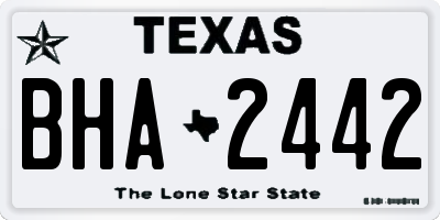 TX license plate BHA2442