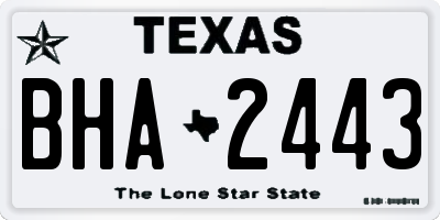 TX license plate BHA2443