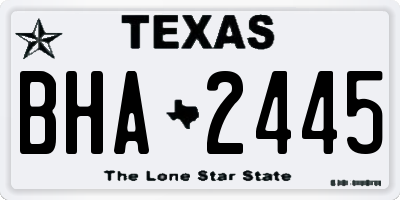 TX license plate BHA2445