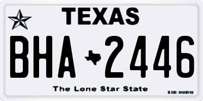TX license plate BHA2446