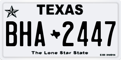 TX license plate BHA2447