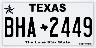 TX license plate BHA2449