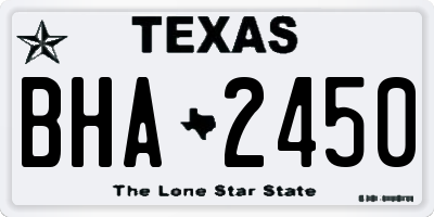 TX license plate BHA2450