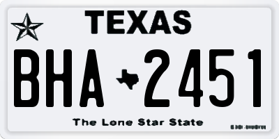 TX license plate BHA2451