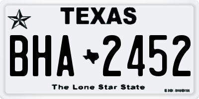 TX license plate BHA2452