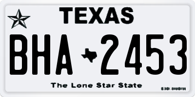 TX license plate BHA2453