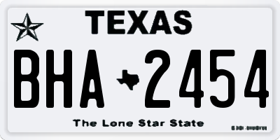 TX license plate BHA2454