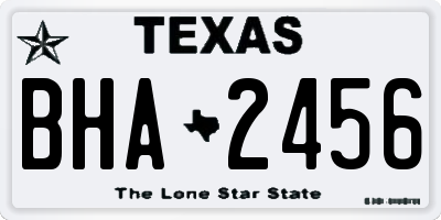 TX license plate BHA2456