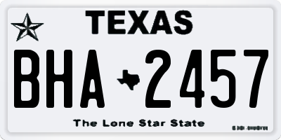 TX license plate BHA2457