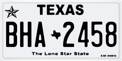 TX license plate BHA2458