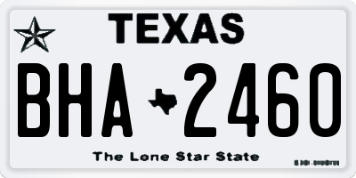 TX license plate BHA2460