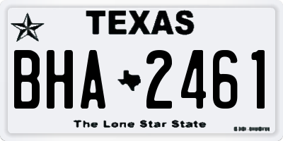 TX license plate BHA2461