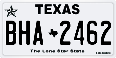 TX license plate BHA2462