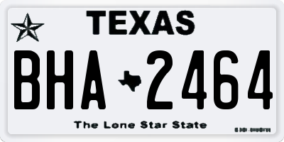 TX license plate BHA2464