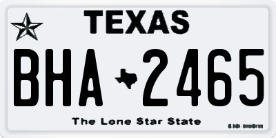 TX license plate BHA2465