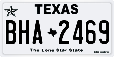 TX license plate BHA2469