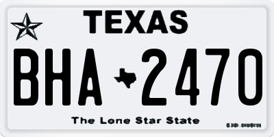 TX license plate BHA2470