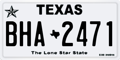 TX license plate BHA2471