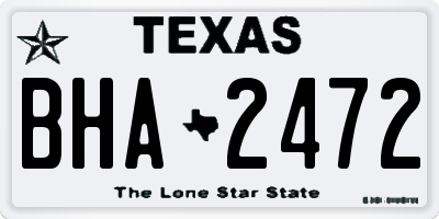 TX license plate BHA2472