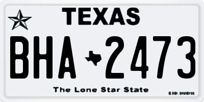 TX license plate BHA2473