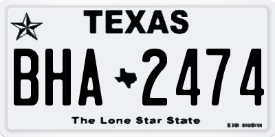 TX license plate BHA2474