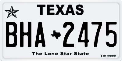 TX license plate BHA2475