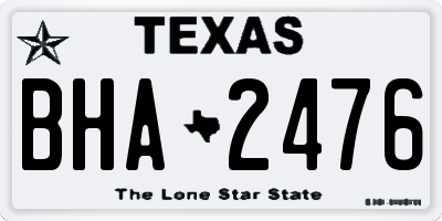 TX license plate BHA2476