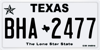 TX license plate BHA2477