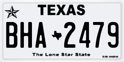 TX license plate BHA2479