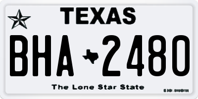 TX license plate BHA2480
