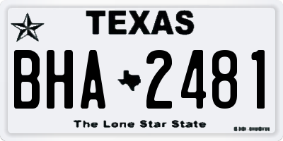TX license plate BHA2481