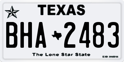 TX license plate BHA2483