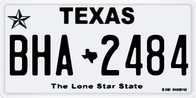 TX license plate BHA2484
