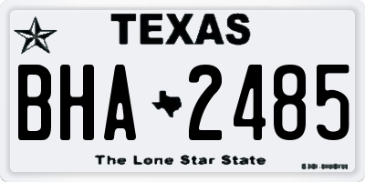 TX license plate BHA2485