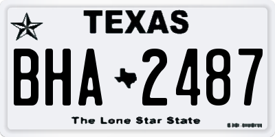 TX license plate BHA2487