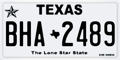 TX license plate BHA2489