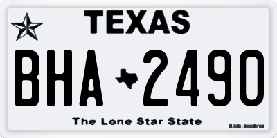 TX license plate BHA2490