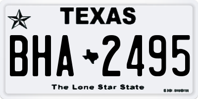 TX license plate BHA2495