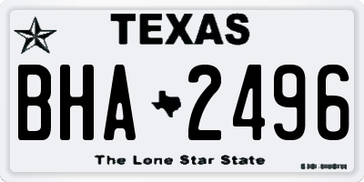 TX license plate BHA2496